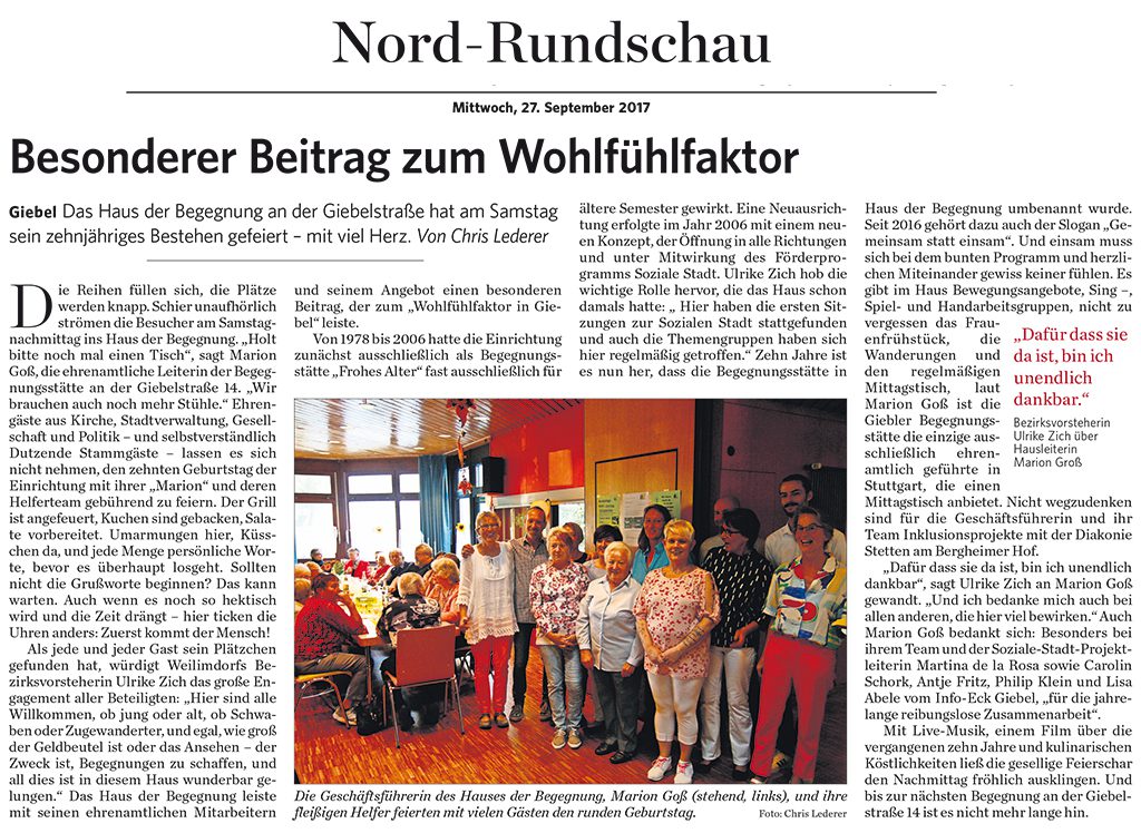 Nord-Rundschau vom 27.09.2017