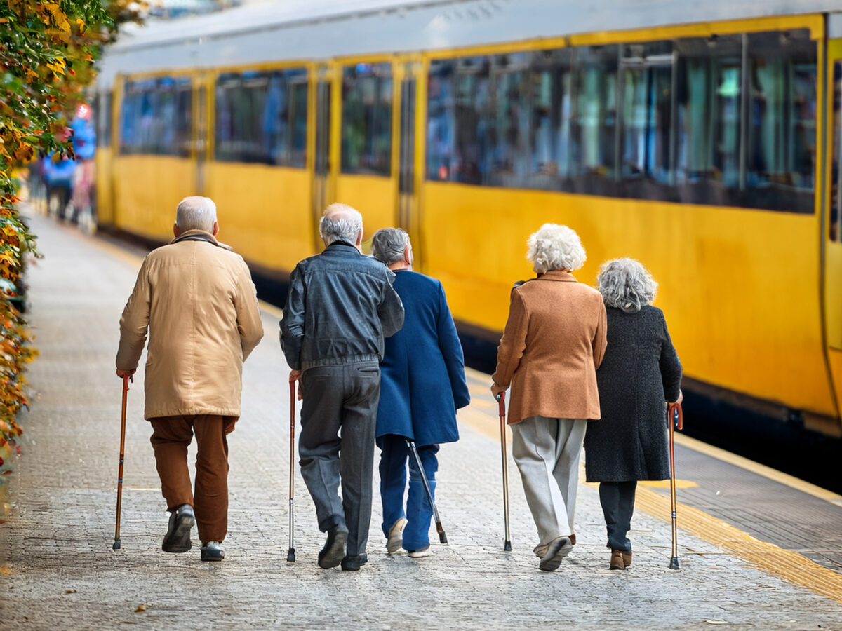 Seniorenwandergruppe U-Bahn, KI Bild